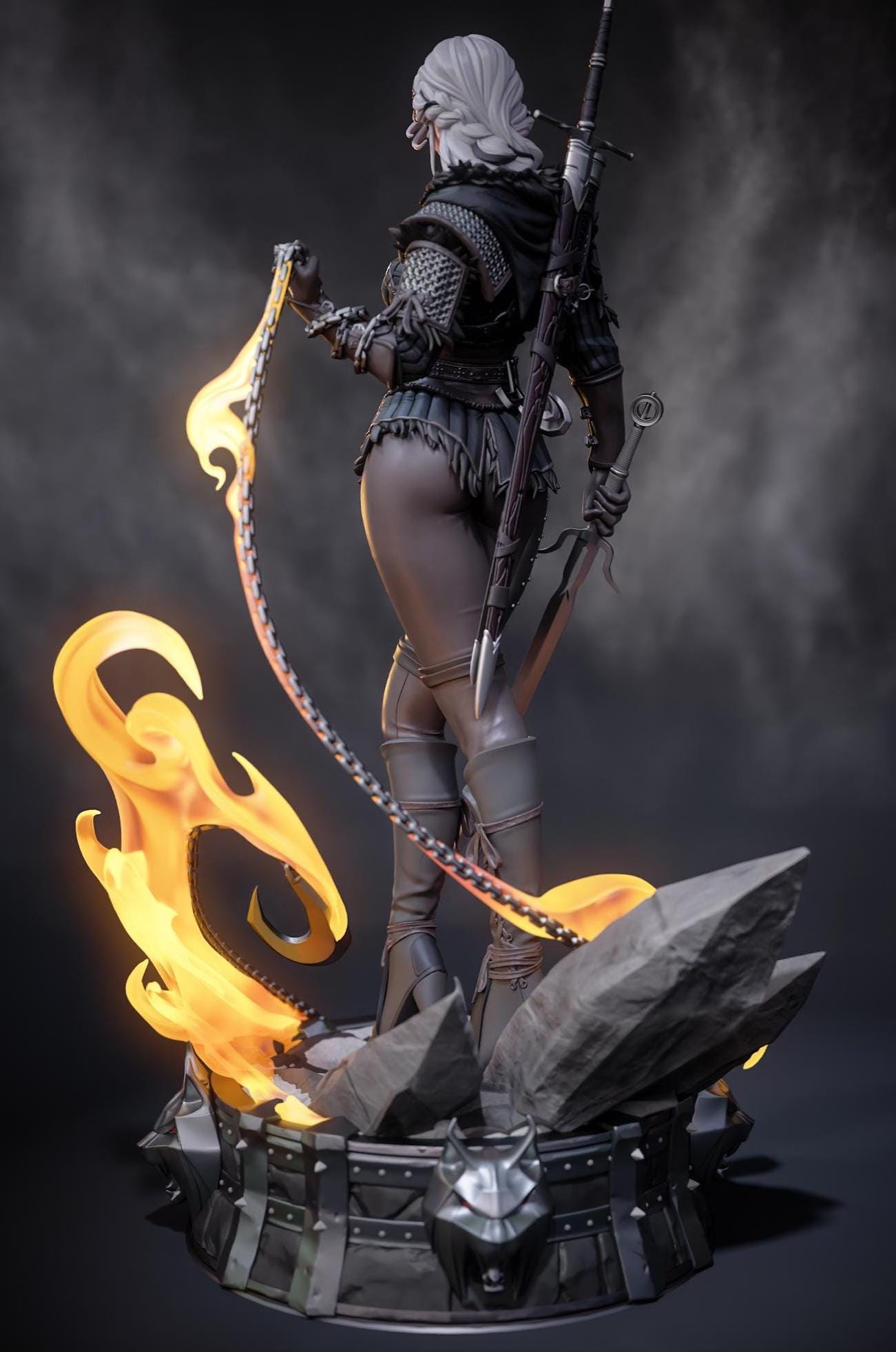Custom Figurine of a Silver-Haired Warrior – hand Painted 1/6