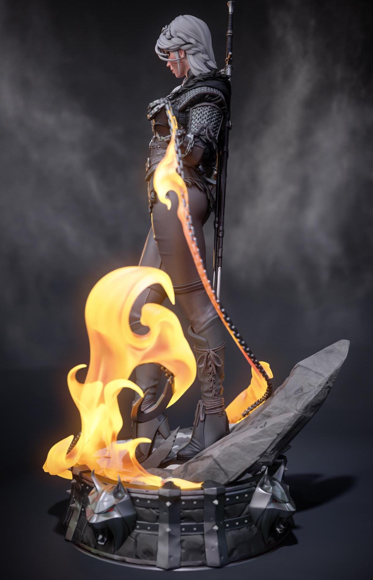 Custom Figurine of a Silver-Haired Warrior – hand Painted 1/6