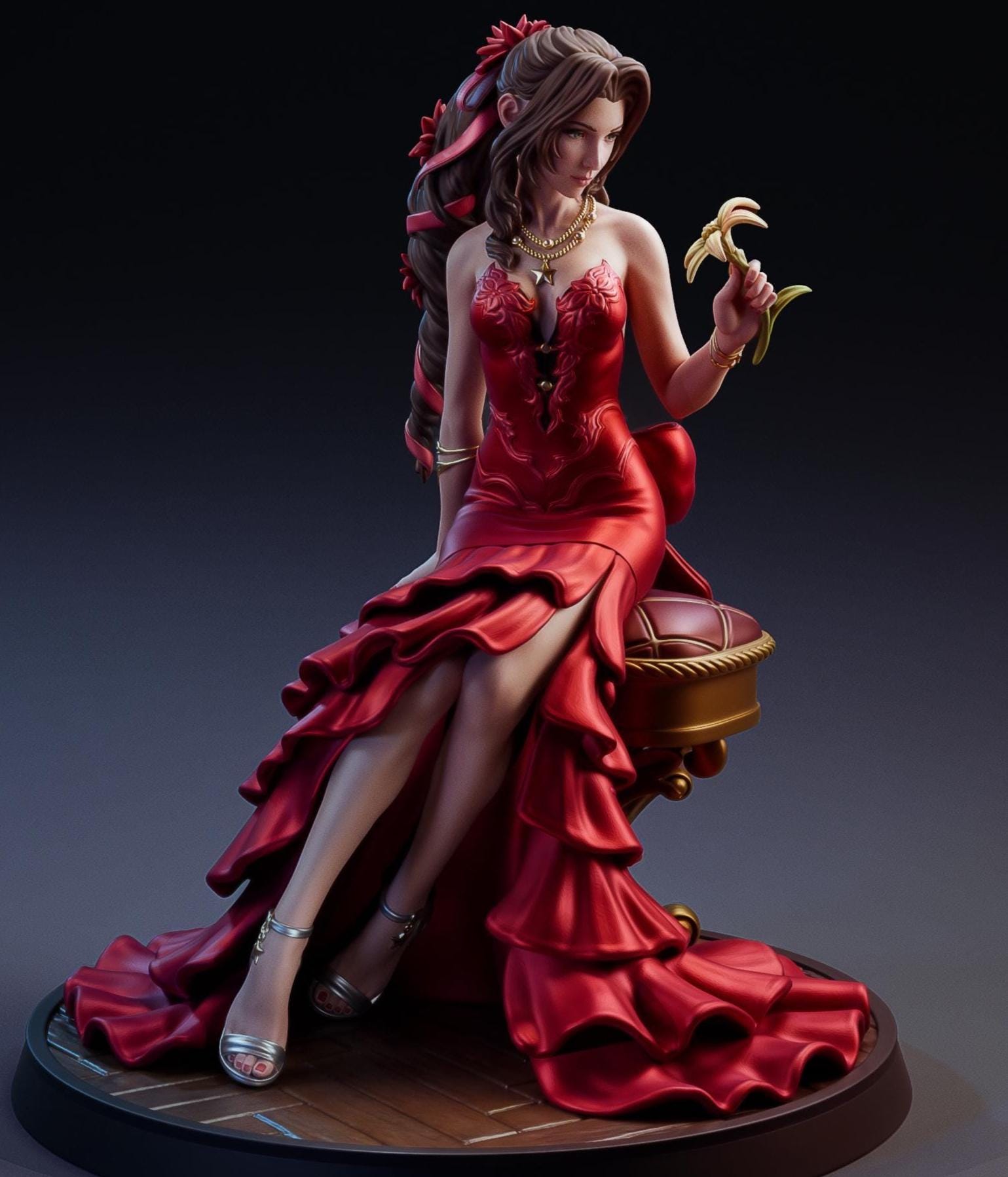 Custom Figurine of Elegant Lady in Red – 1/6