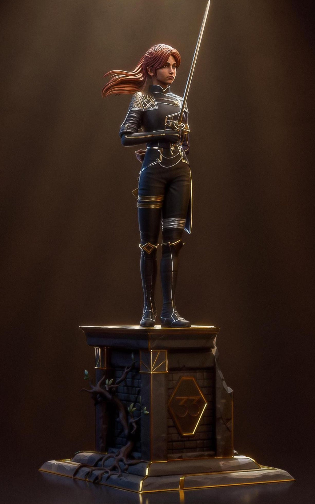 Custom Figurine of Futuristic Swordswoman – 1/6 Scale Statue