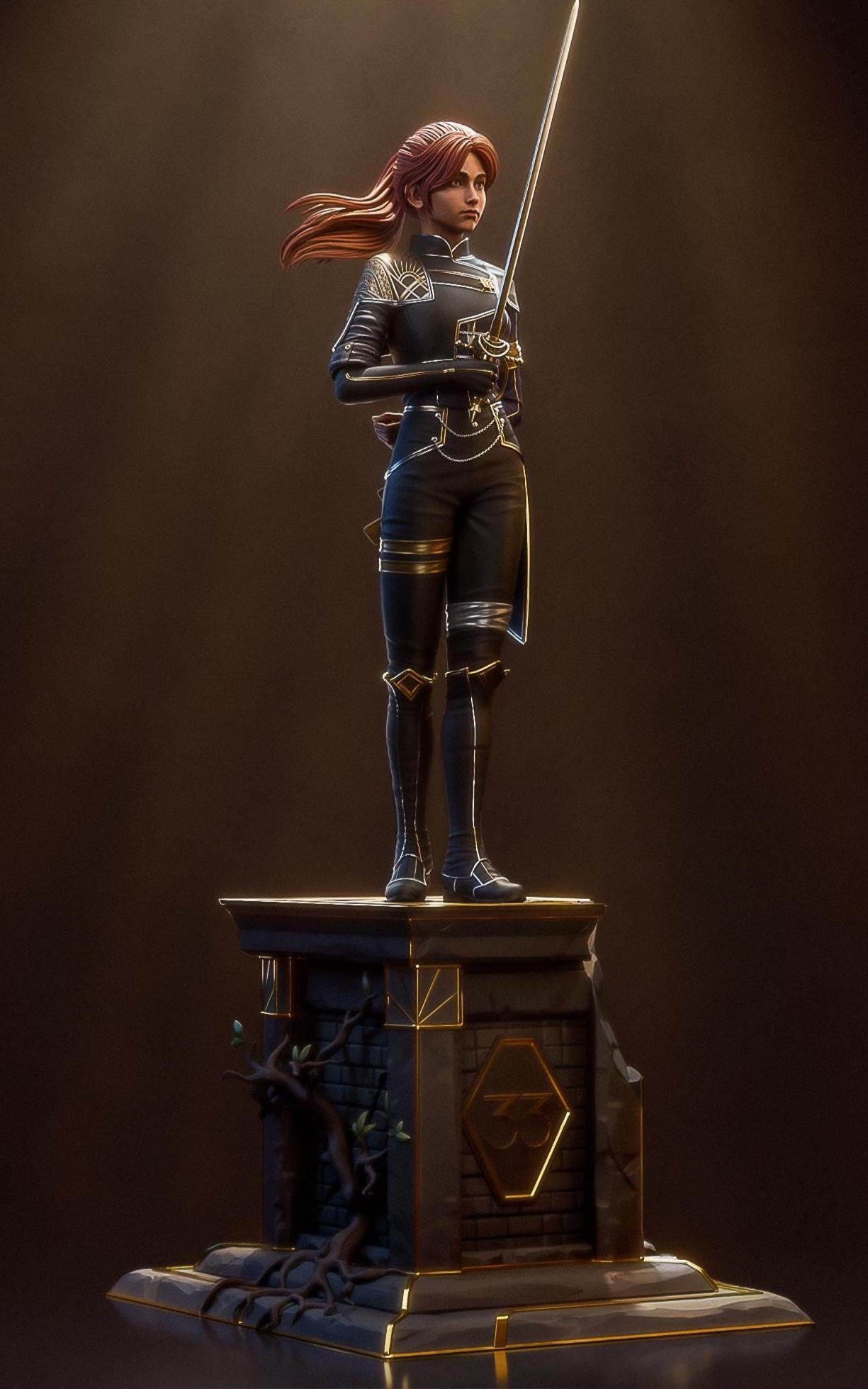 Custom Figurine of Futuristic Swordswoman – 1/6 Scale Statue