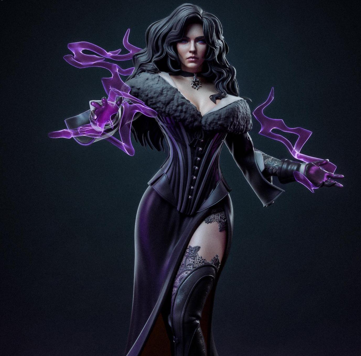 Custom Figurine of Dark Sorceress – 1/6 Scale Resin Statue hand painted