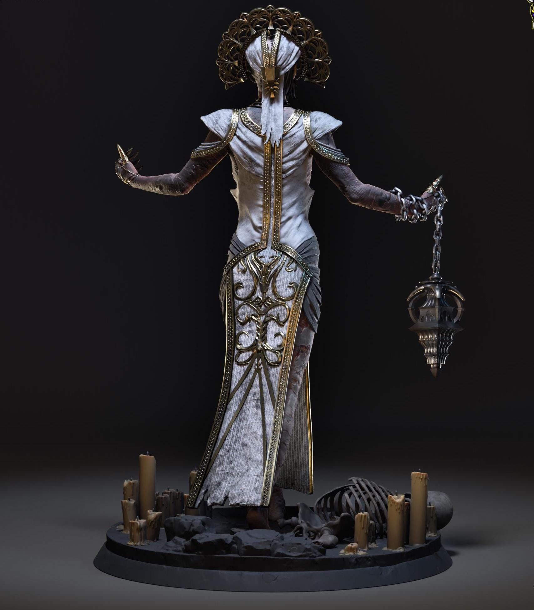 Figurine of Undead Priestess – Hand Painted 1/6 Scale Custom Resin Statue
