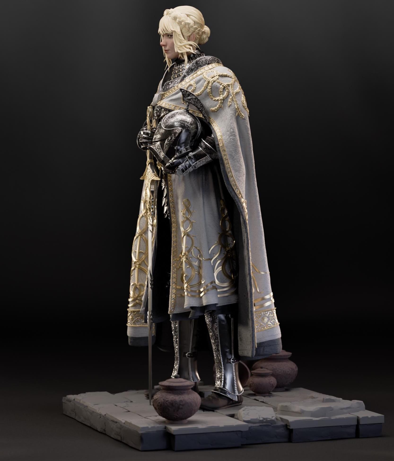 Custom Figurine of Noble Knight – hand Painted 1/6 Resin Statue