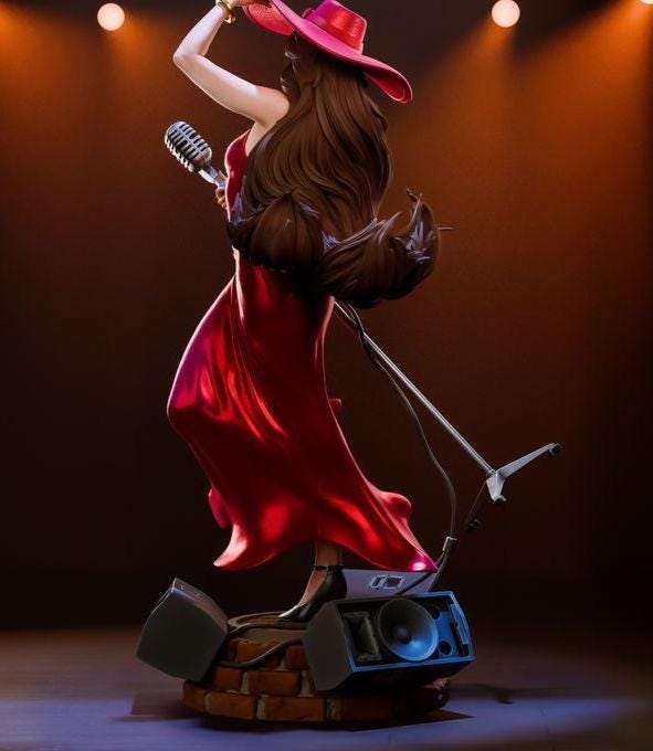 Hand-Painted Resin Figurine: Glamorous Jazz Singer 1/6