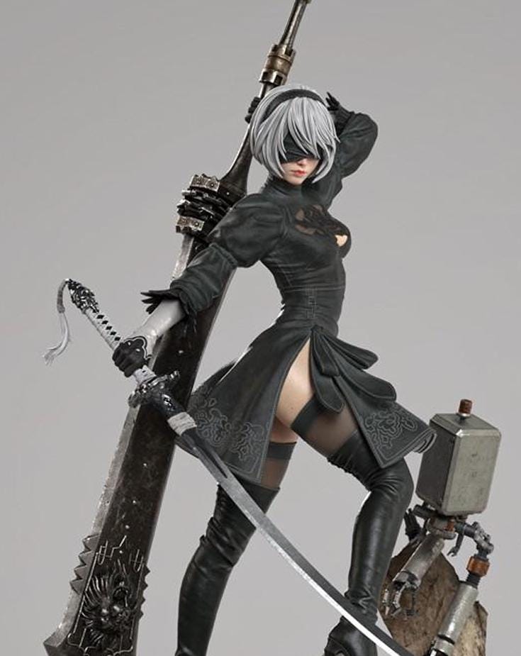 Android Warrior with Katana - Hand-Painted 1/6 Scale Figurine