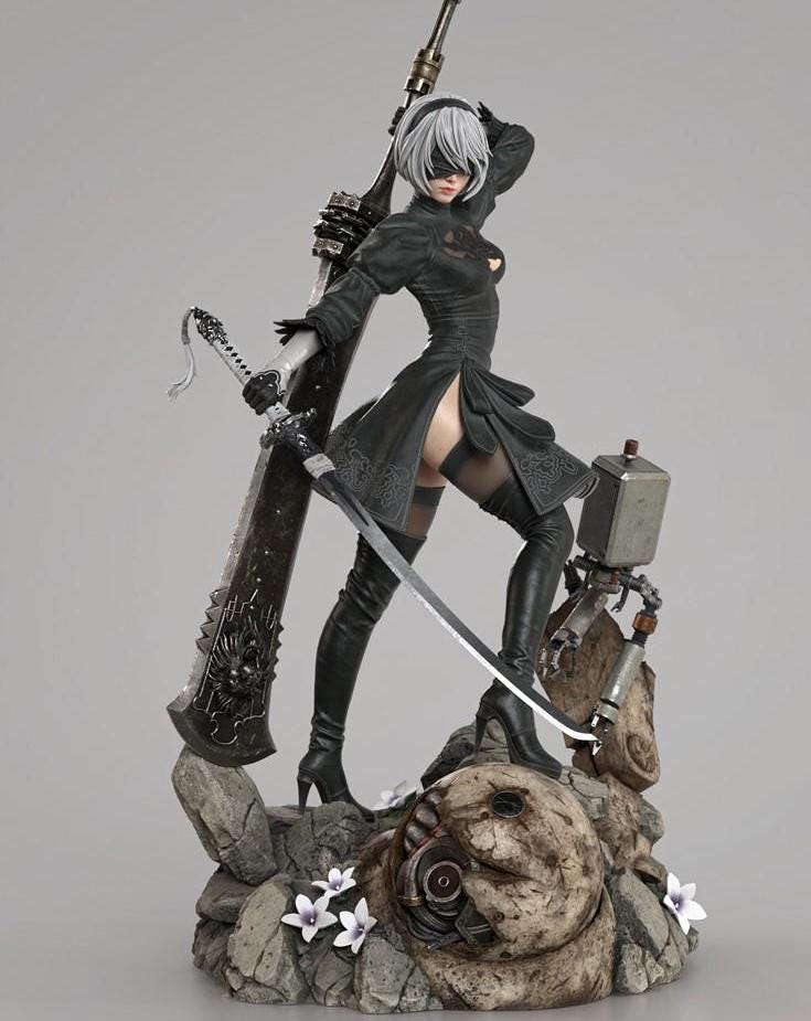 Android Warrior with Katana - Hand-Painted 1/6 Scale Figurine