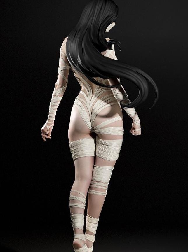 Hand Painted Mummy Goddess Figurine – 1/6 Scale