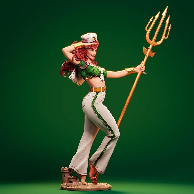 Custom Painted Navy Queen Figurine – 1/6 Scale statue