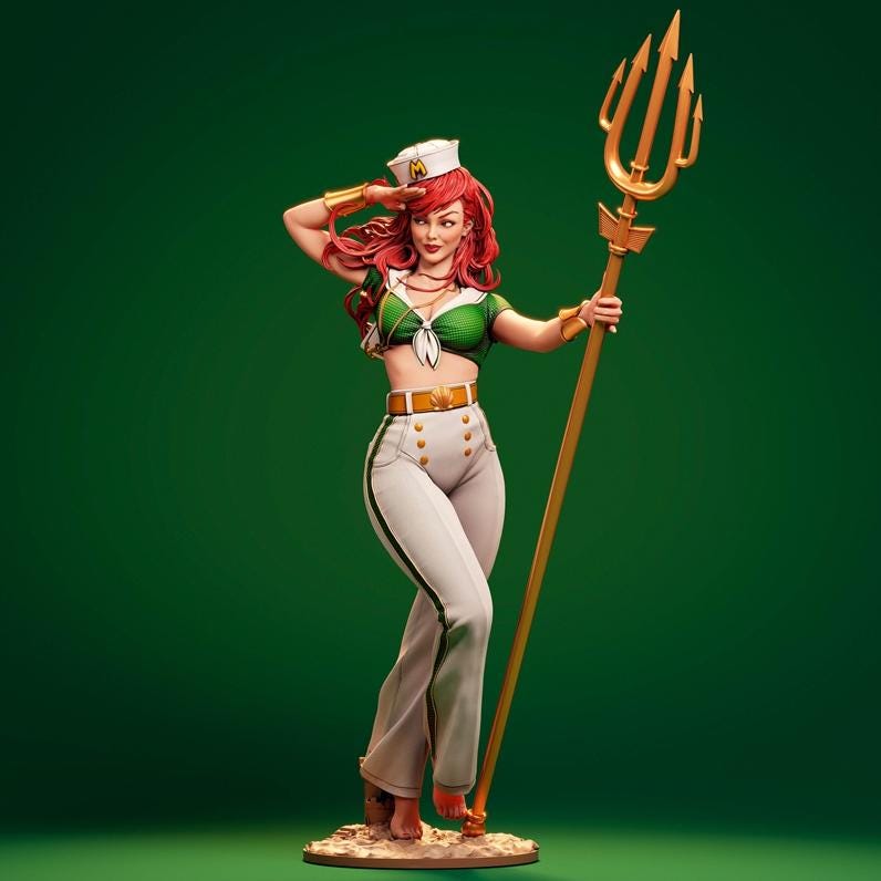 Custom Painted Navy Queen Figurine – 1/6 Scale statue