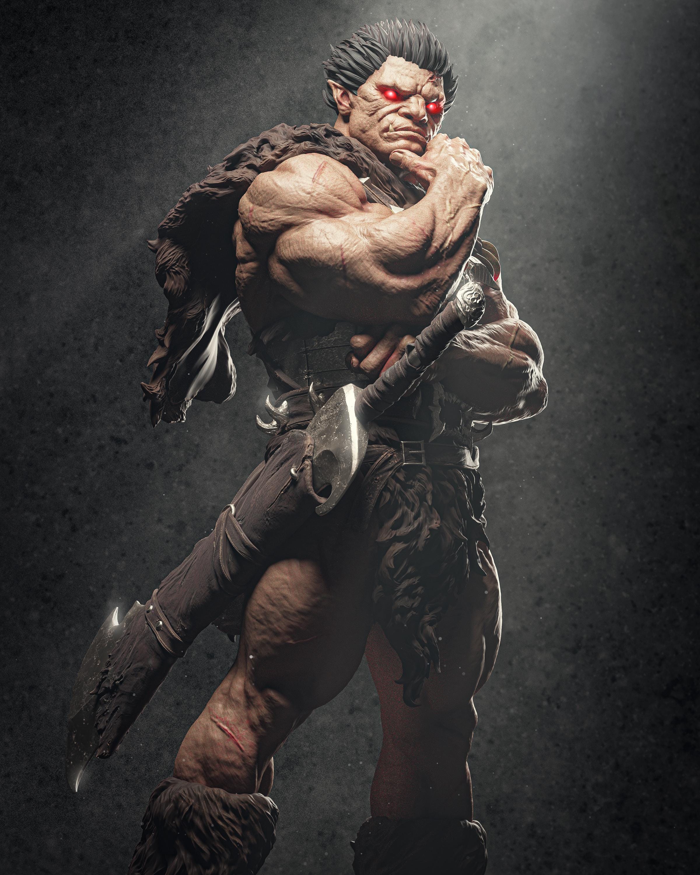 Custom Painted Demon Warrior Figurine – 1/6 Scale