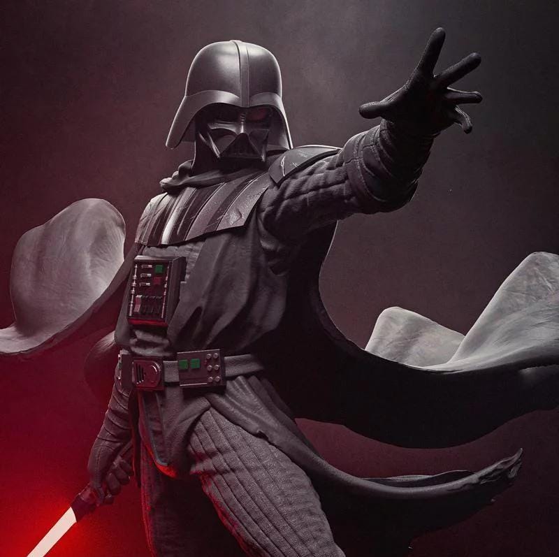 Custom Painted Dark Galactic Overlord Figurine – hand painted Statue with Troopers diorama
