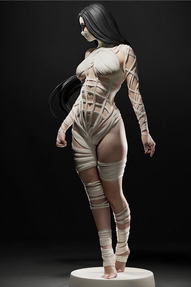 Hand Painted Mummy Goddess Figurine – 1/6 Scale