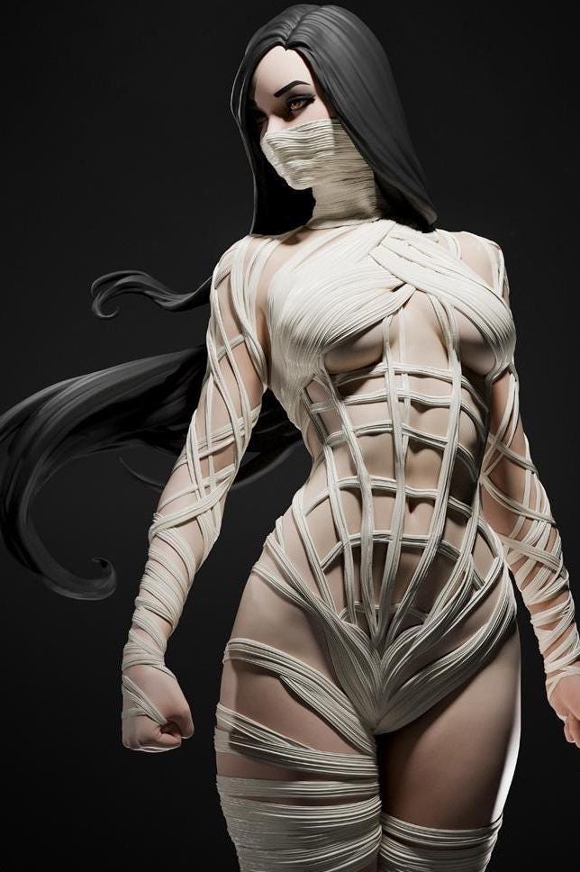 Hand Painted Mummy Goddess Figurine – 1/6 Scale