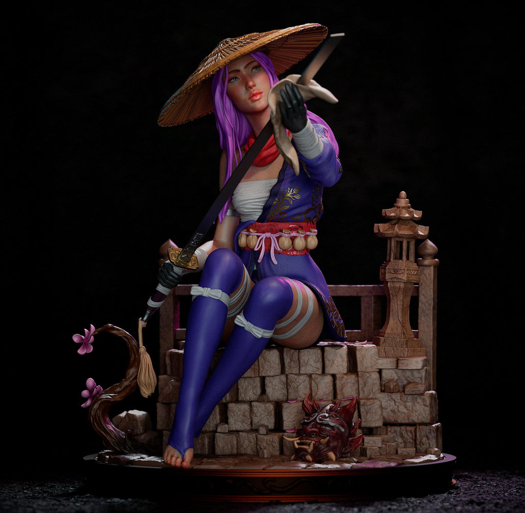 Samurai Kunoichi psy locke Figurine – 1/6 or 1/4 / hand painted