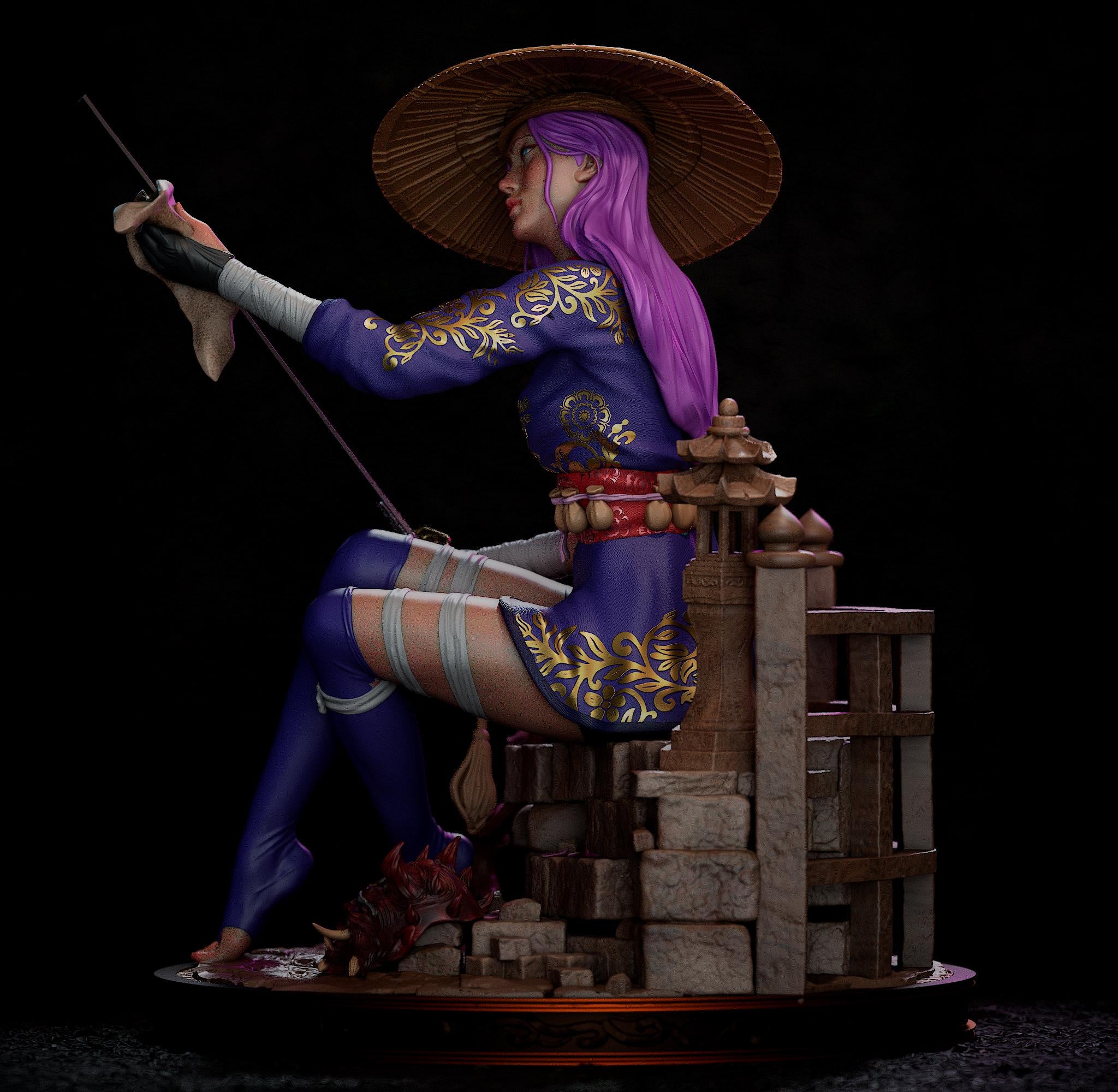 Samurai Kunoichi psy locke Figurine – 1/6 or 1/4 / hand painted