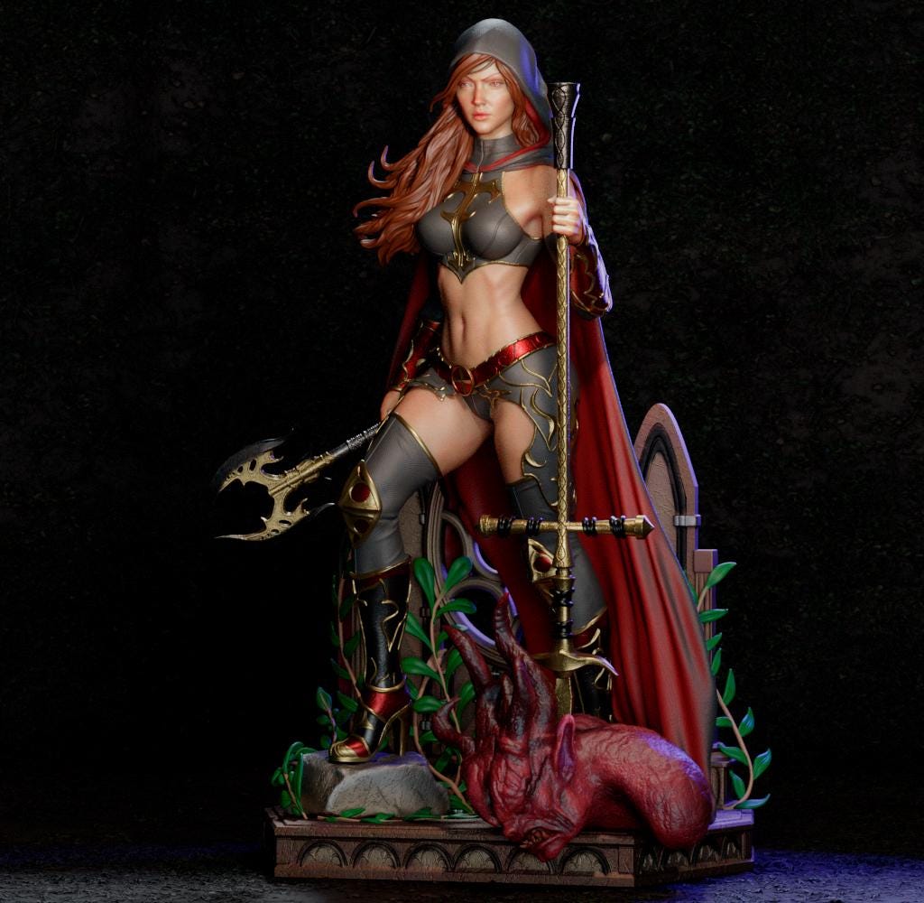 Magdalena Huntress Figurine – 1/6 or 1/4 Scale Resin Statue