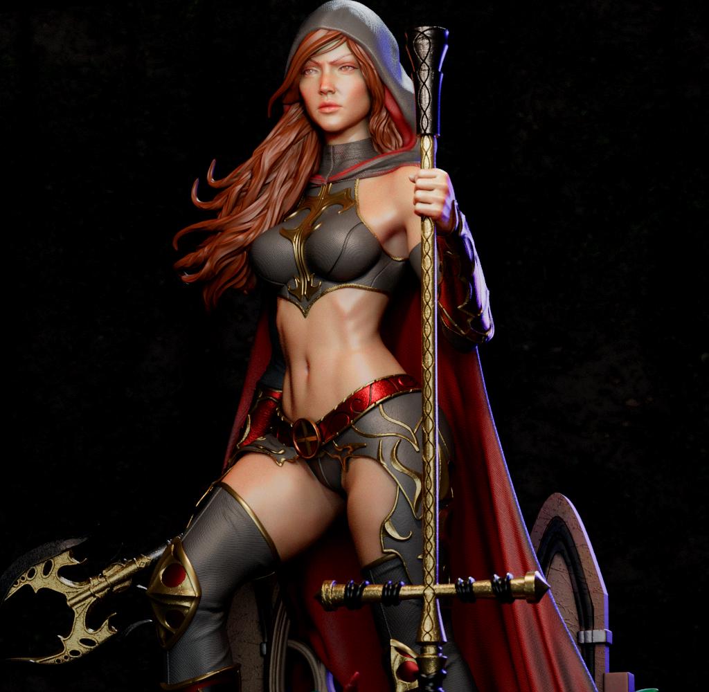 Magdalena Huntress Figurine – 1/6 or 1/4 Scale Resin Statue
