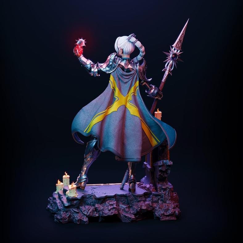 Arcane Shadow Sorceress Custom Figurine – Hand Painted 1/6 or 1/4 Scale Statue