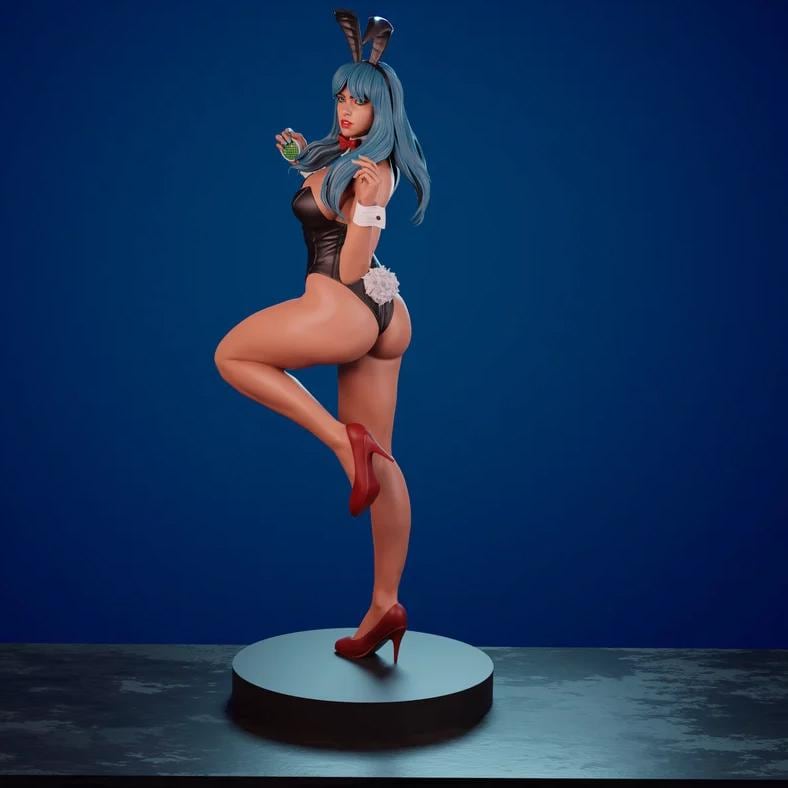Bunny Tech Girl Custom Figurine – Hand Painted 1/6 or 1/4 Scale Statue