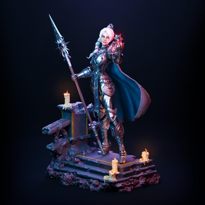 Arcane Shadow Sorceress Custom Figurine – Hand Painted 1/6 or 1/4 Scale Statue