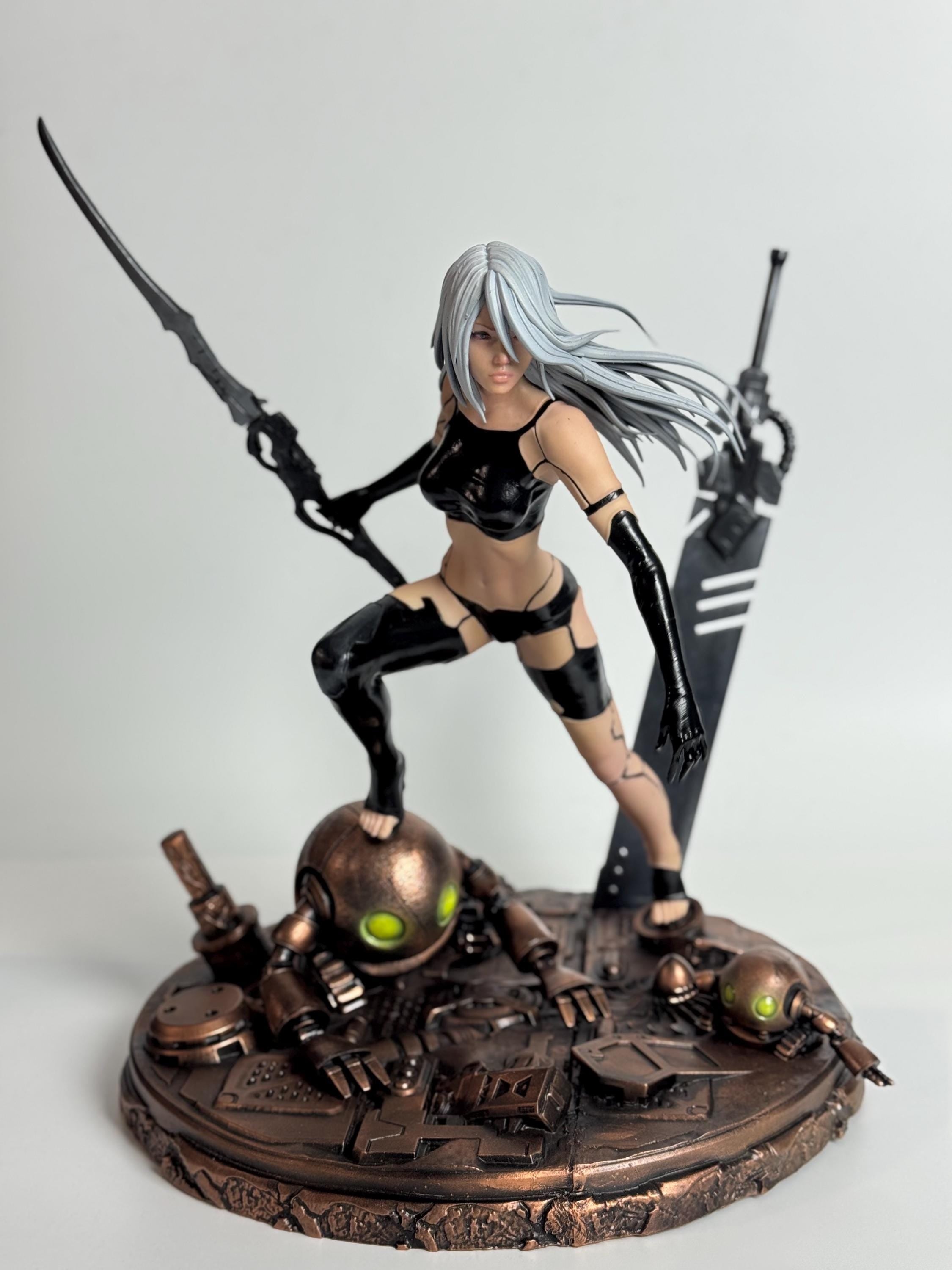Cyber Warrior Girl Figurine – 1:6 Scale Hand-Painted Anime Statue