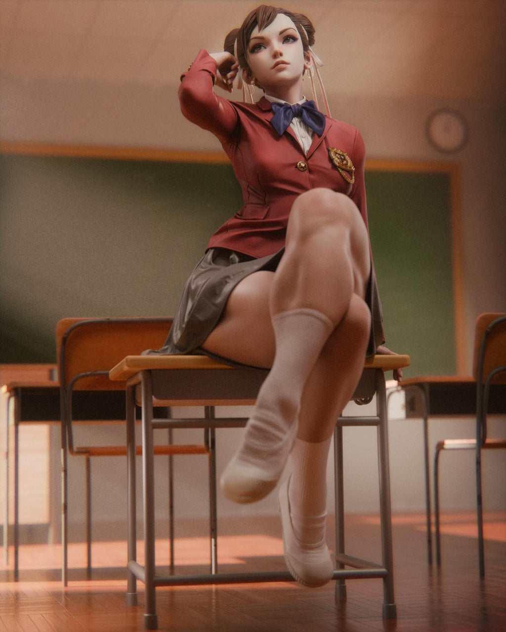 Classroom Warrior school girl Custom Figurine • 1/6 Scale or 1/4