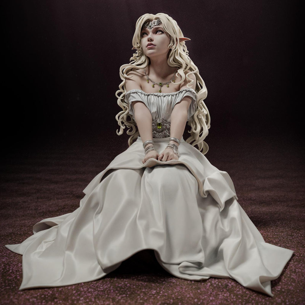 Painted Custom Figurine – Moonlit Elven Maiden • 1/6 Scale Collectible Statue