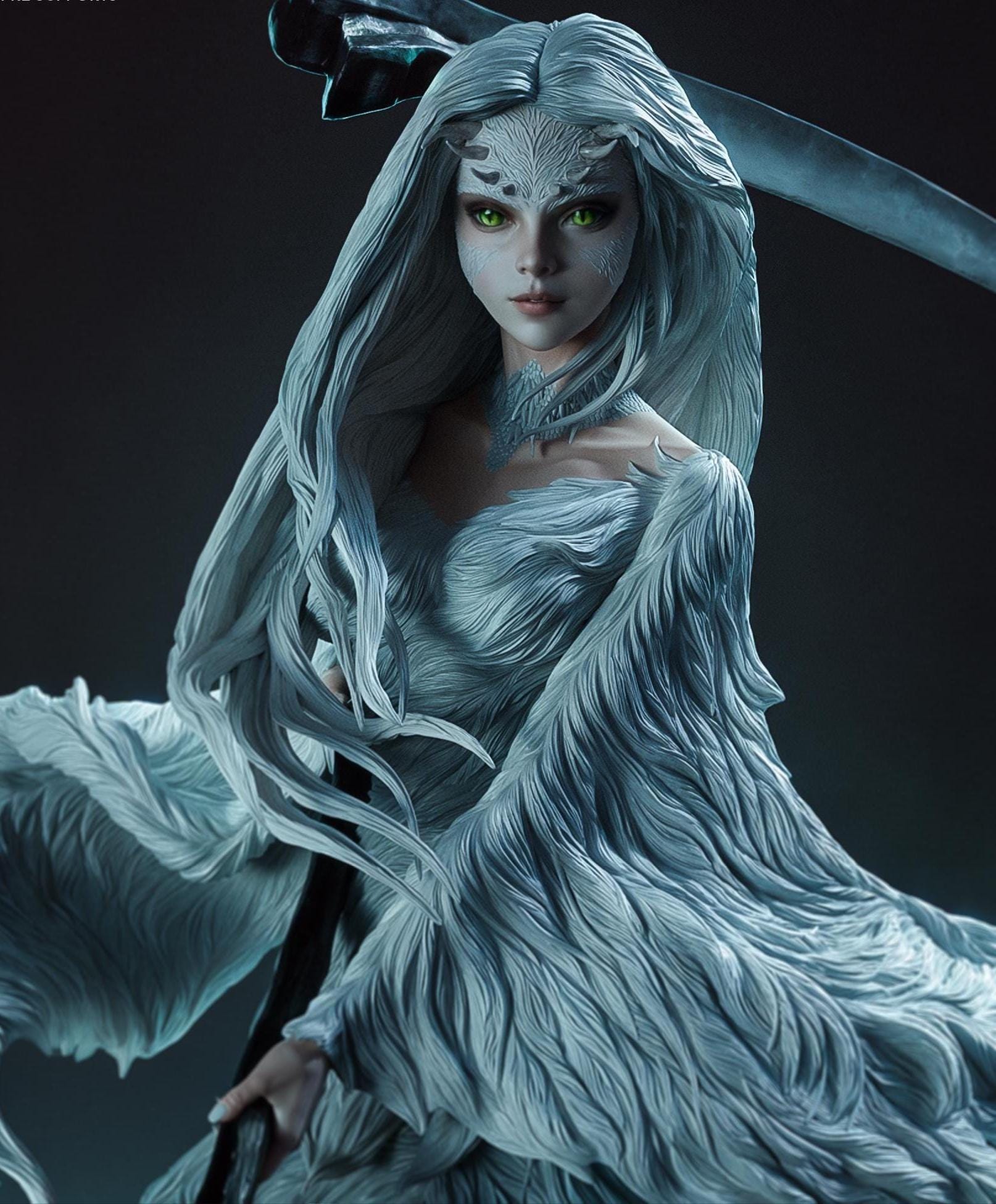 Custom Figurine of Ethereal Reaper – 1/6 Scale Resin Statue / hand painted