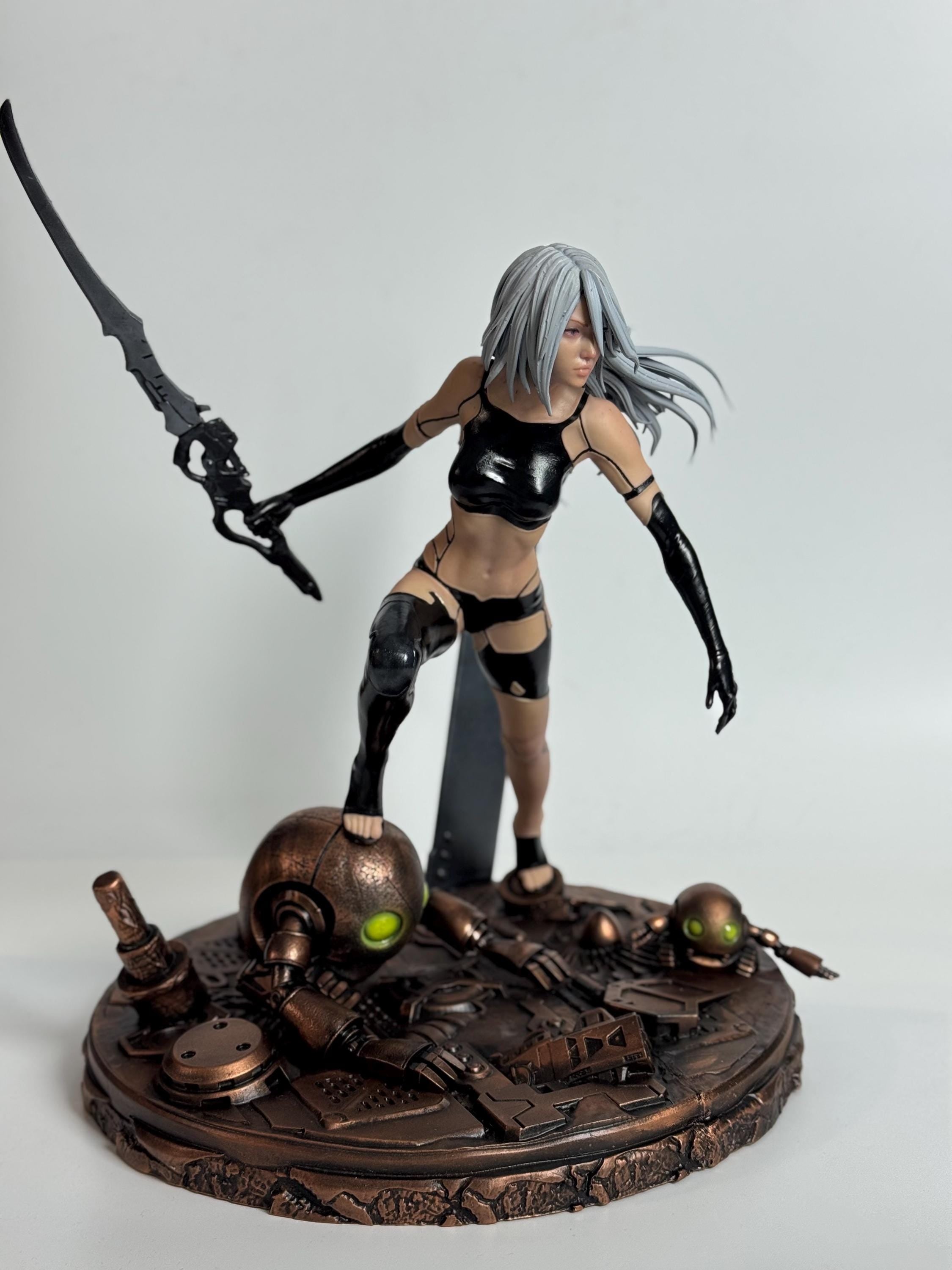 Cyber Warrior Girl Figurine – 1:6 Scale Hand-Painted Anime Statue