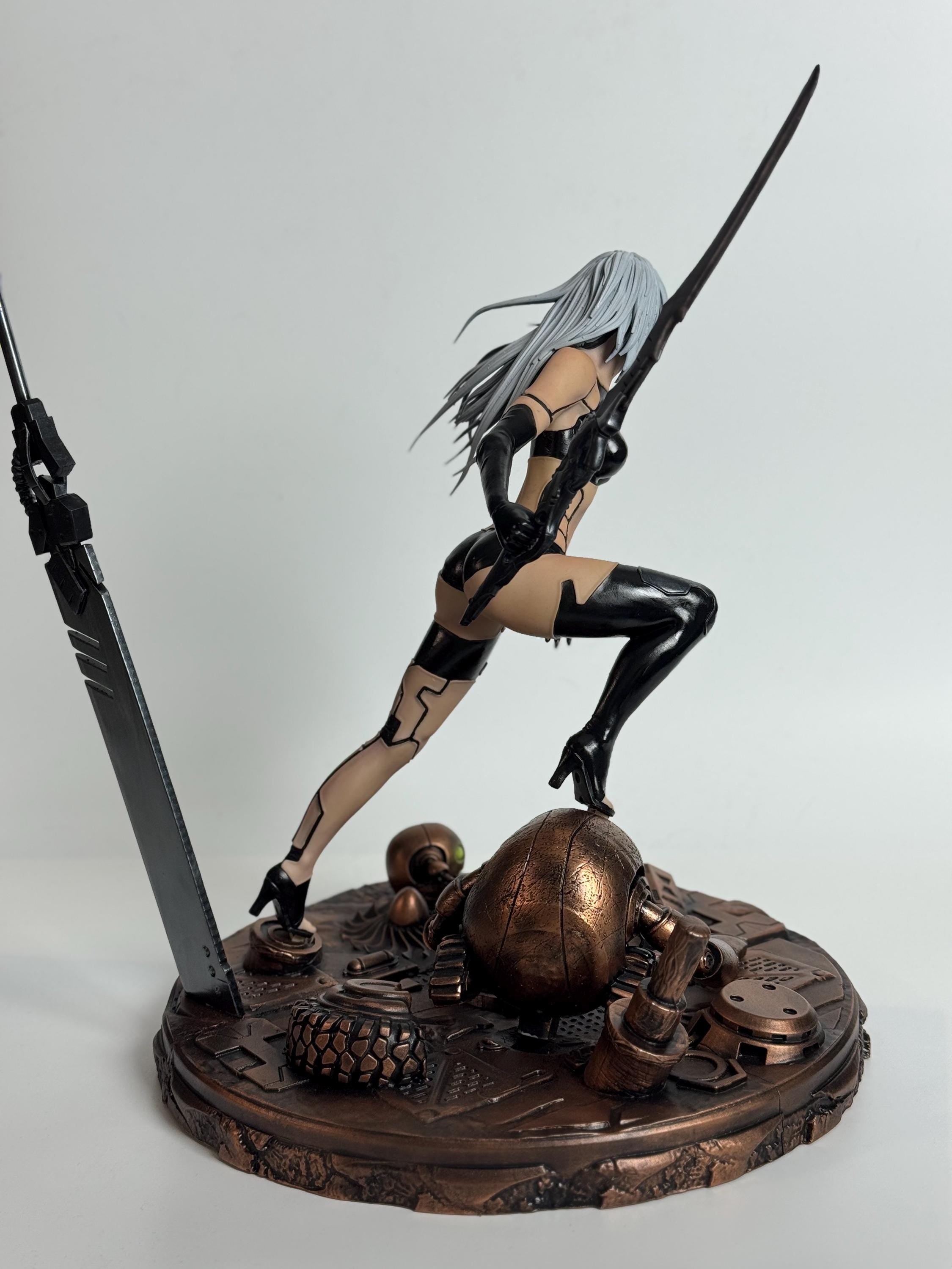 Cyber Warrior Girl Figurine – 1:6 Scale Hand-Painted Anime Statue