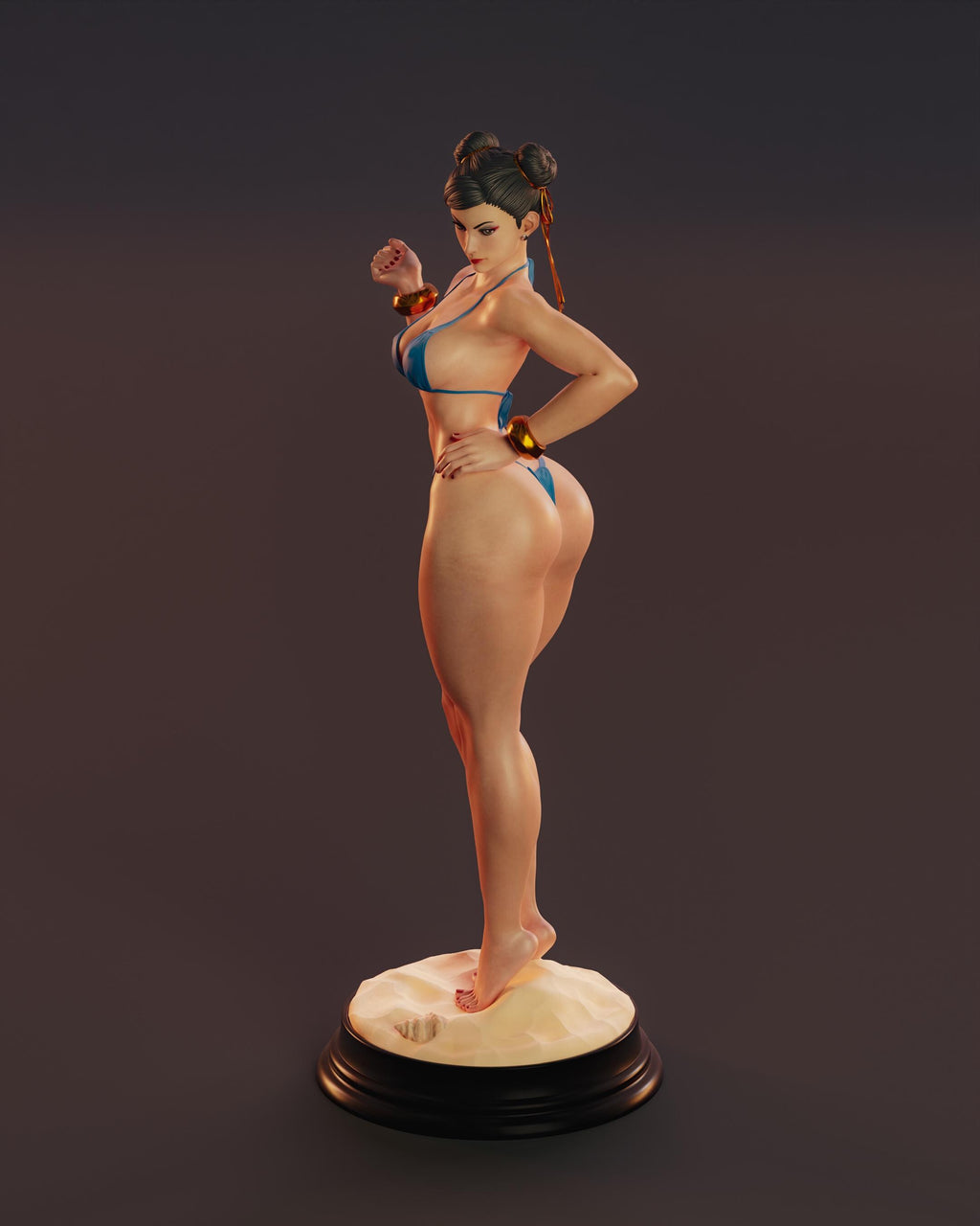 Painted Custom Figurine – Martial Arts Champion Bikini Pose • 1/6 Scale or 1/4