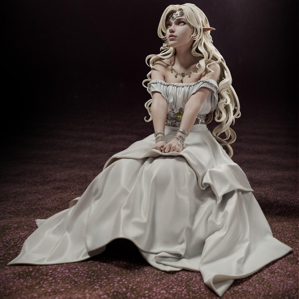 Painted Custom Figurine – Moonlit Elven Maiden • 1/6 Scale Collectible Statue