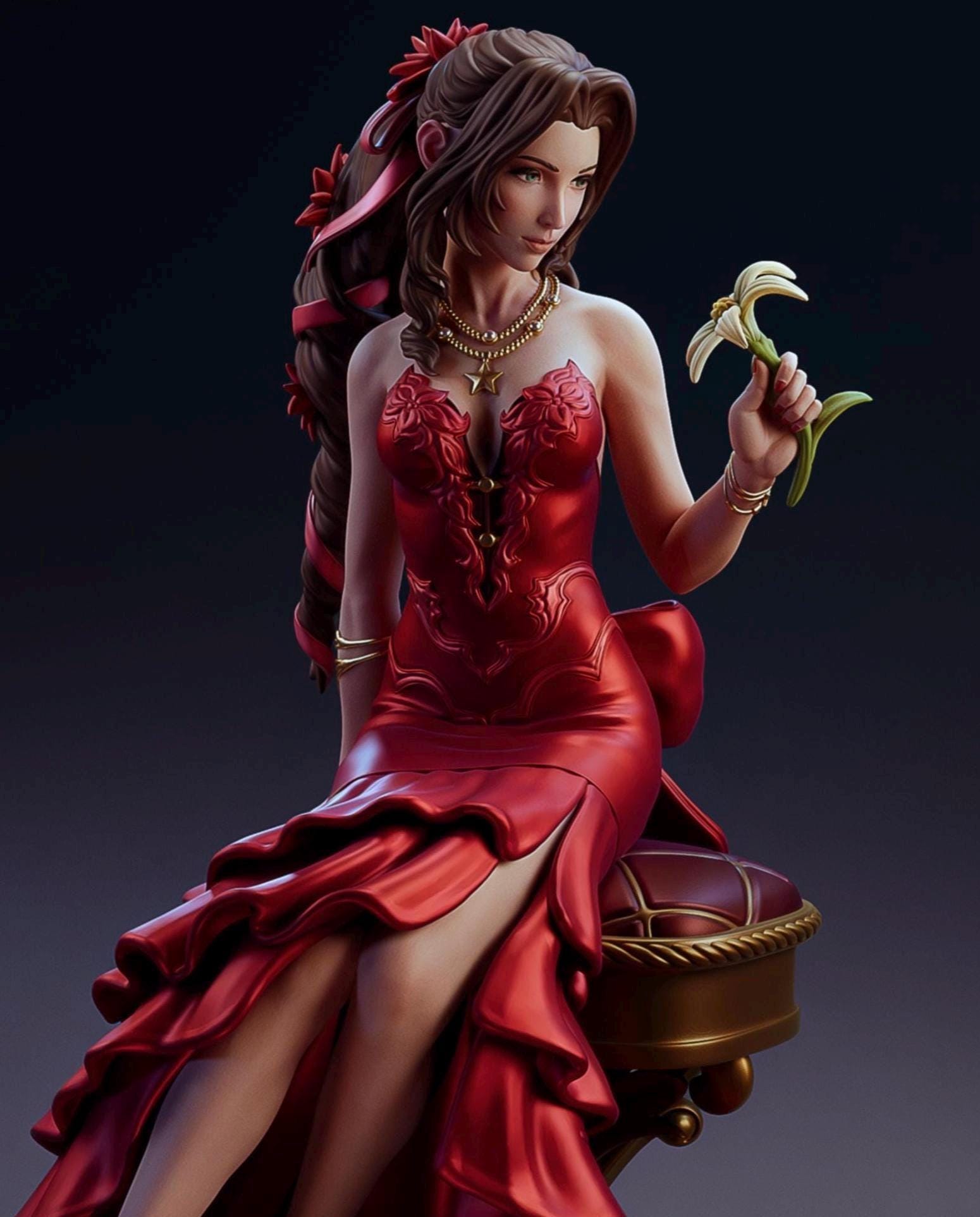 Custom Figurine of Elegant Lady in Red – 1/6