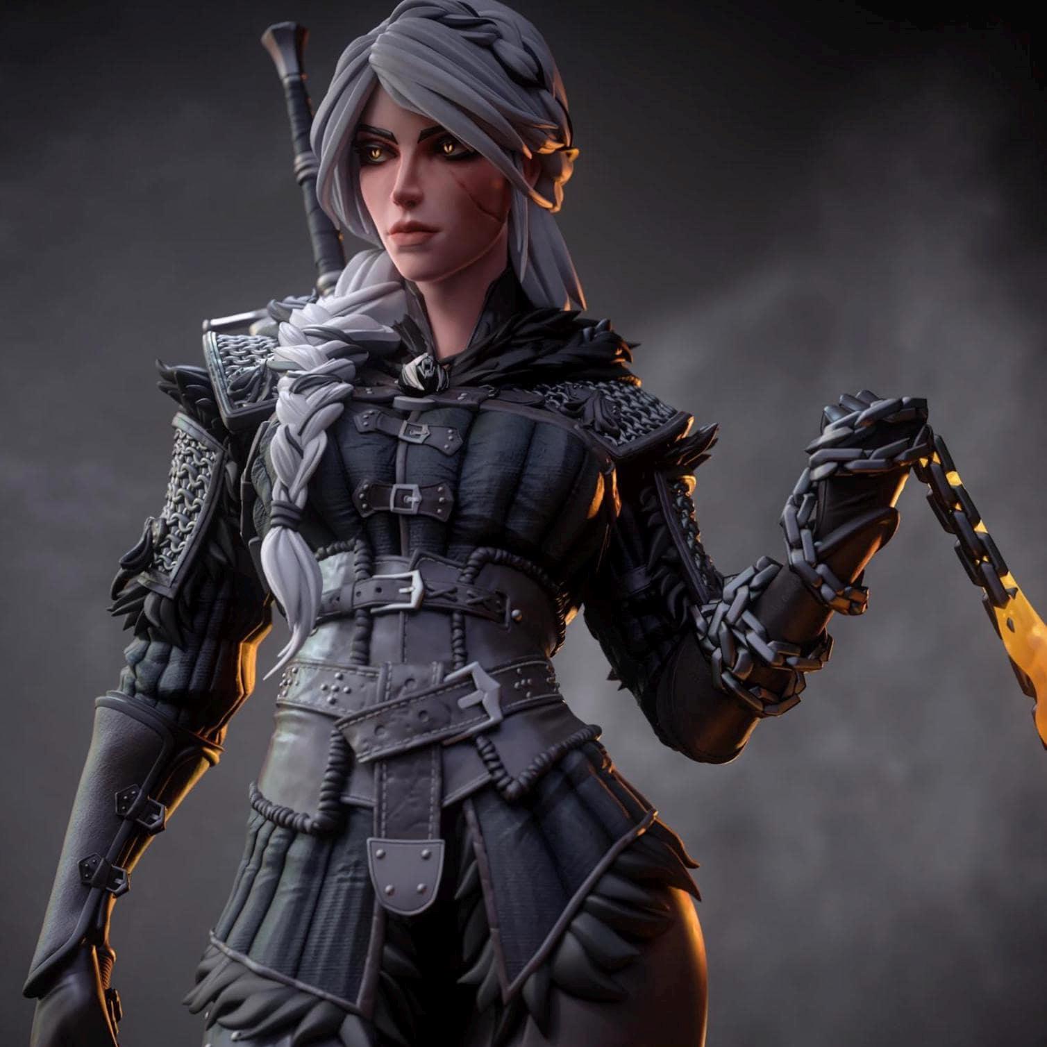 Custom Figurine of a Silver-Haired Warrior – hand Painted 1/6