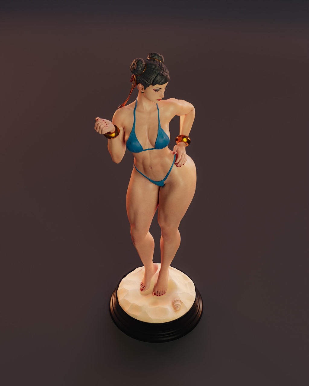 Painted Custom Figurine – Martial Arts Champion Bikini Pose • 1/6 Scale or 1/4