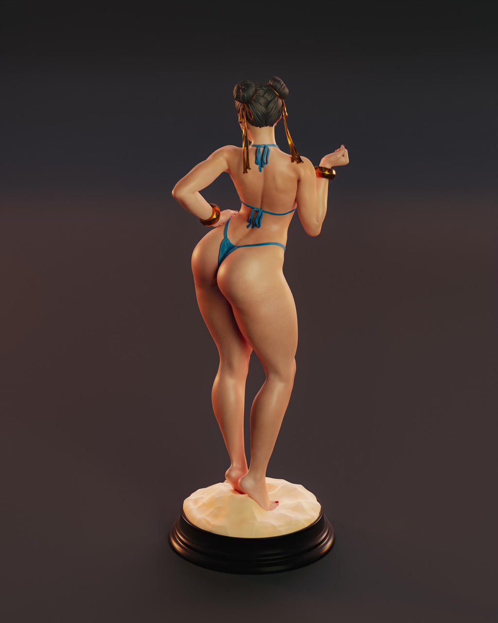 Painted Custom Figurine – Martial Arts Champion Bikini Pose • 1/6 Scale or 1/4