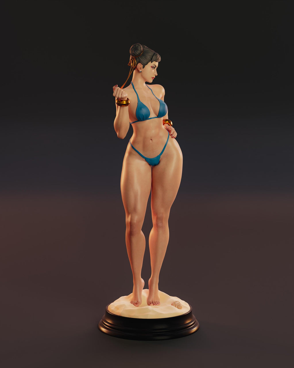 Painted Custom Figurine – Martial Arts Champion Bikini Pose • 1/6 Scale or 1/4