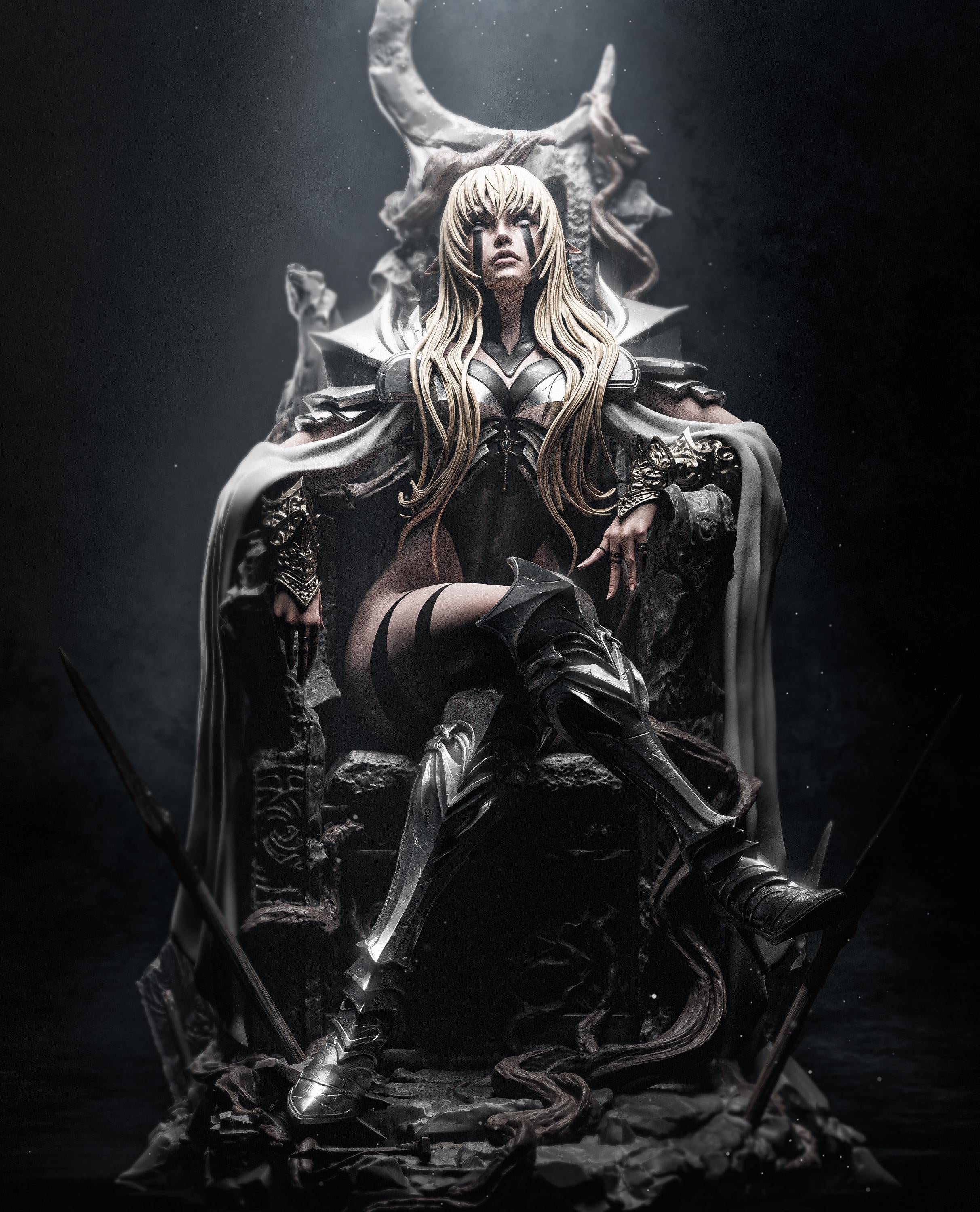 Dark Queen of the Fallen Throne • custom 1/6 Scale Statue hand painted
