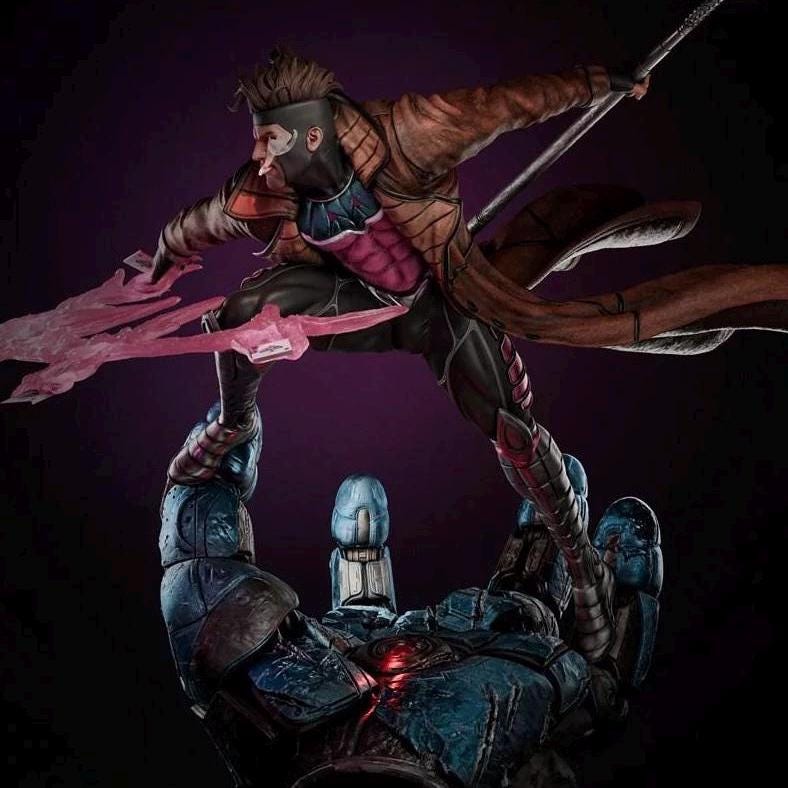 Trench-coated card thrower – hand painted collector statue 1/6