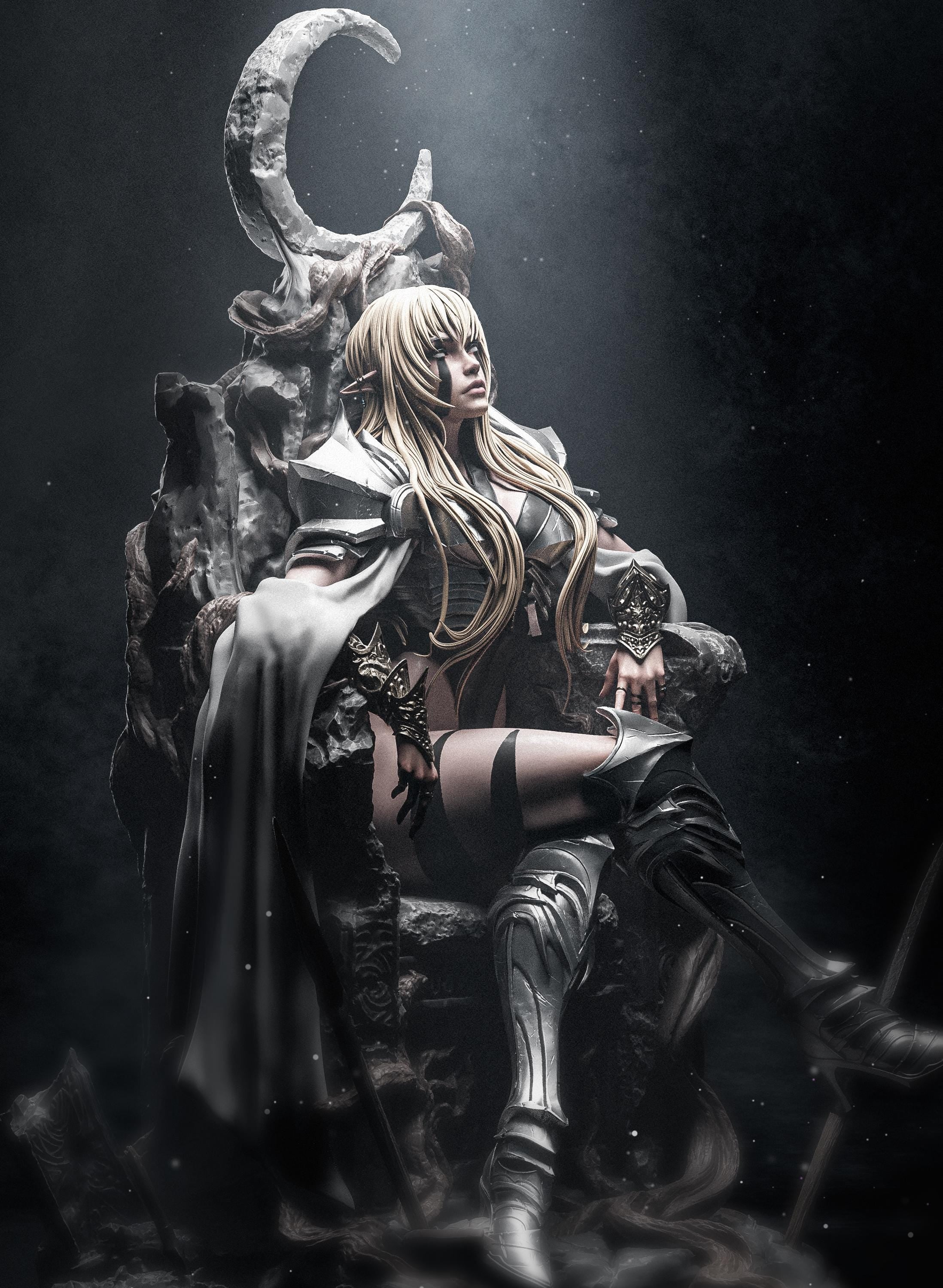 Dark Queen of the Fallen Throne • custom 1/6 Scale Statue hand painted