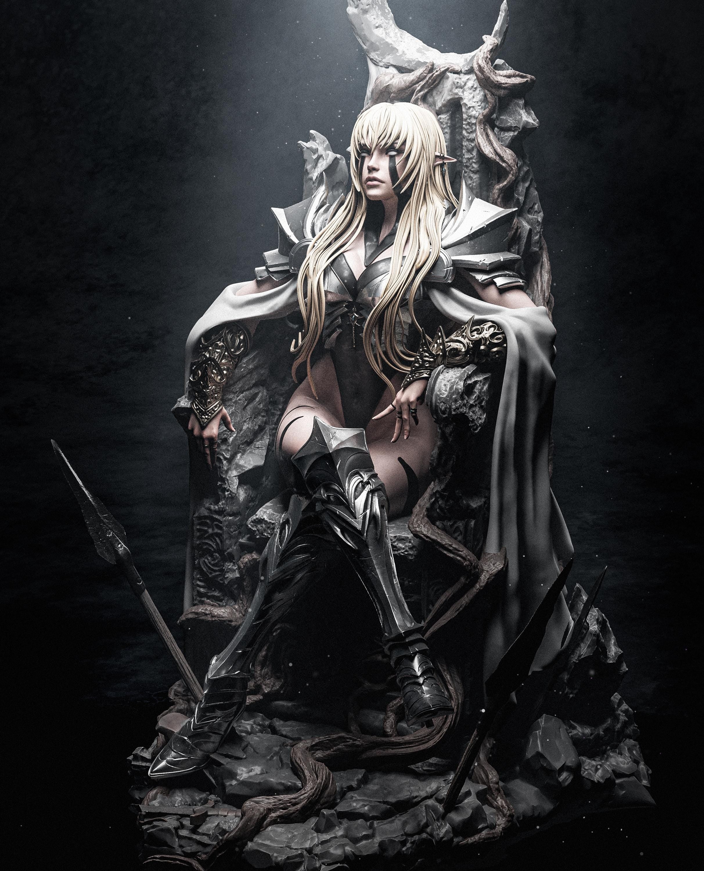 Dark Queen of the Fallen Throne • custom 1/6 Scale Statue hand painted