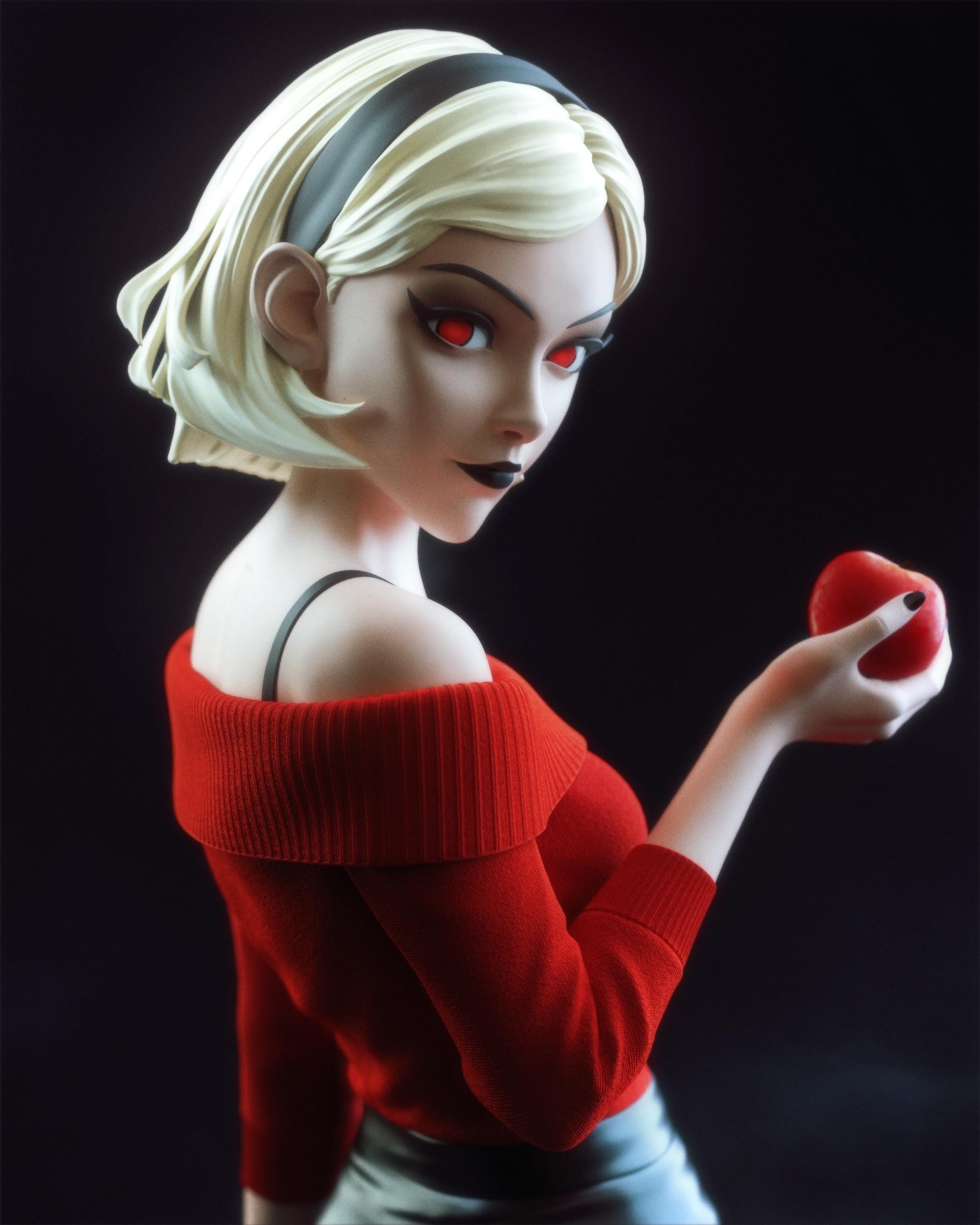 Dark Pin-Up Witch Girl – Hand Painted 1/6 Scale Custom Figurine