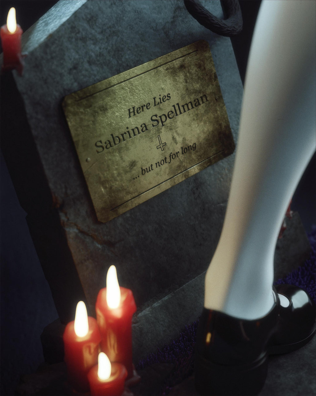 Dark Pin-Up Witch Girl – Hand Painted 1/6 Scale Custom Figurine