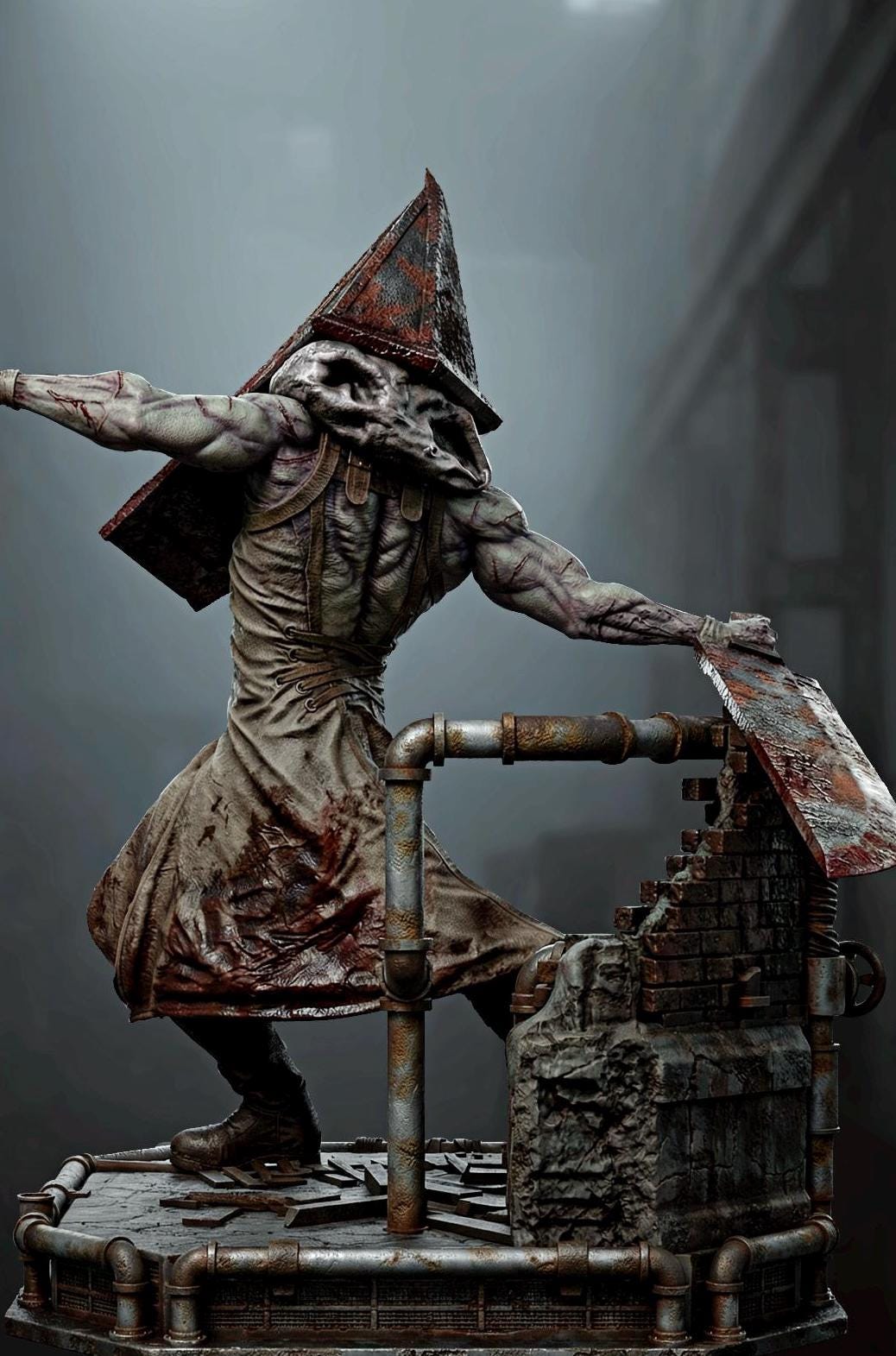 Brutal Pyramid Head Custom Figurine 1:6 Scale – Hand-Painted statue