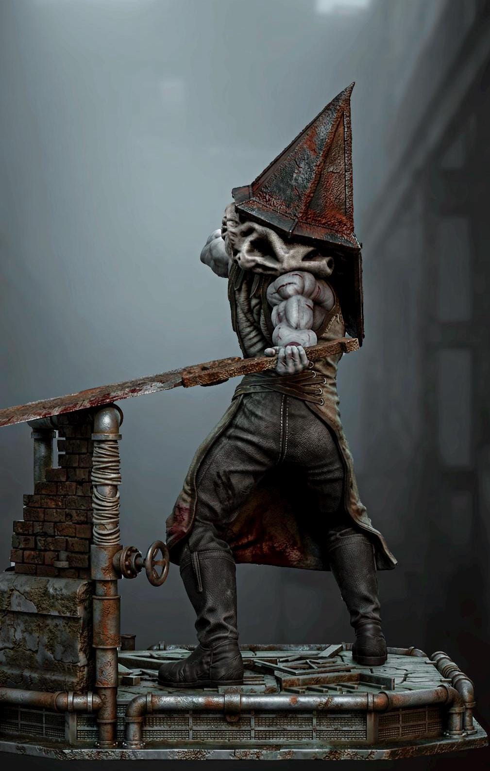 Brutal Pyramid Head Custom Figurine 1:6 Scale – Hand-Painted statue