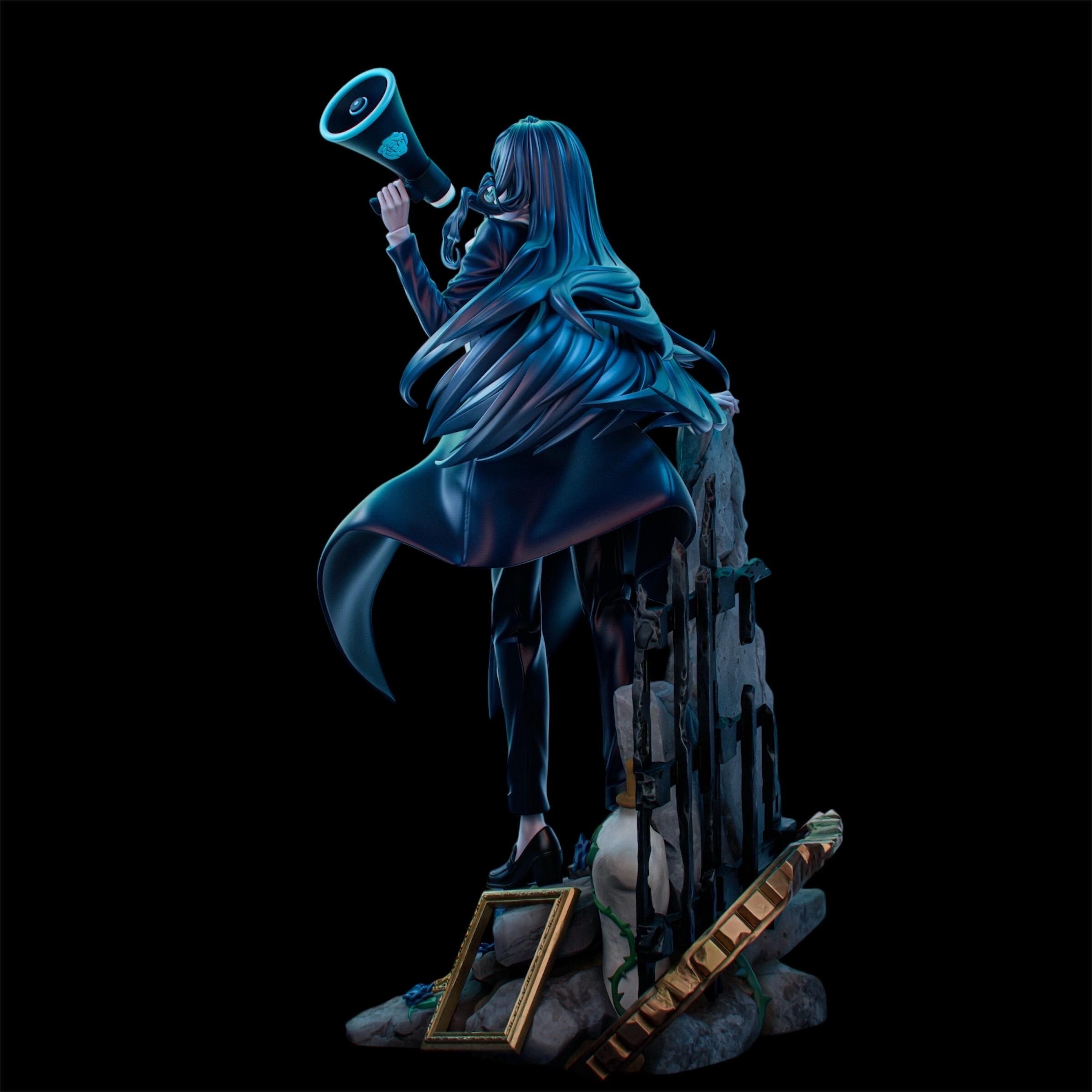 Avocado-chan – Dark Rebel Custom Figurine | Hand-Painted Statue 1:8 / 25cm