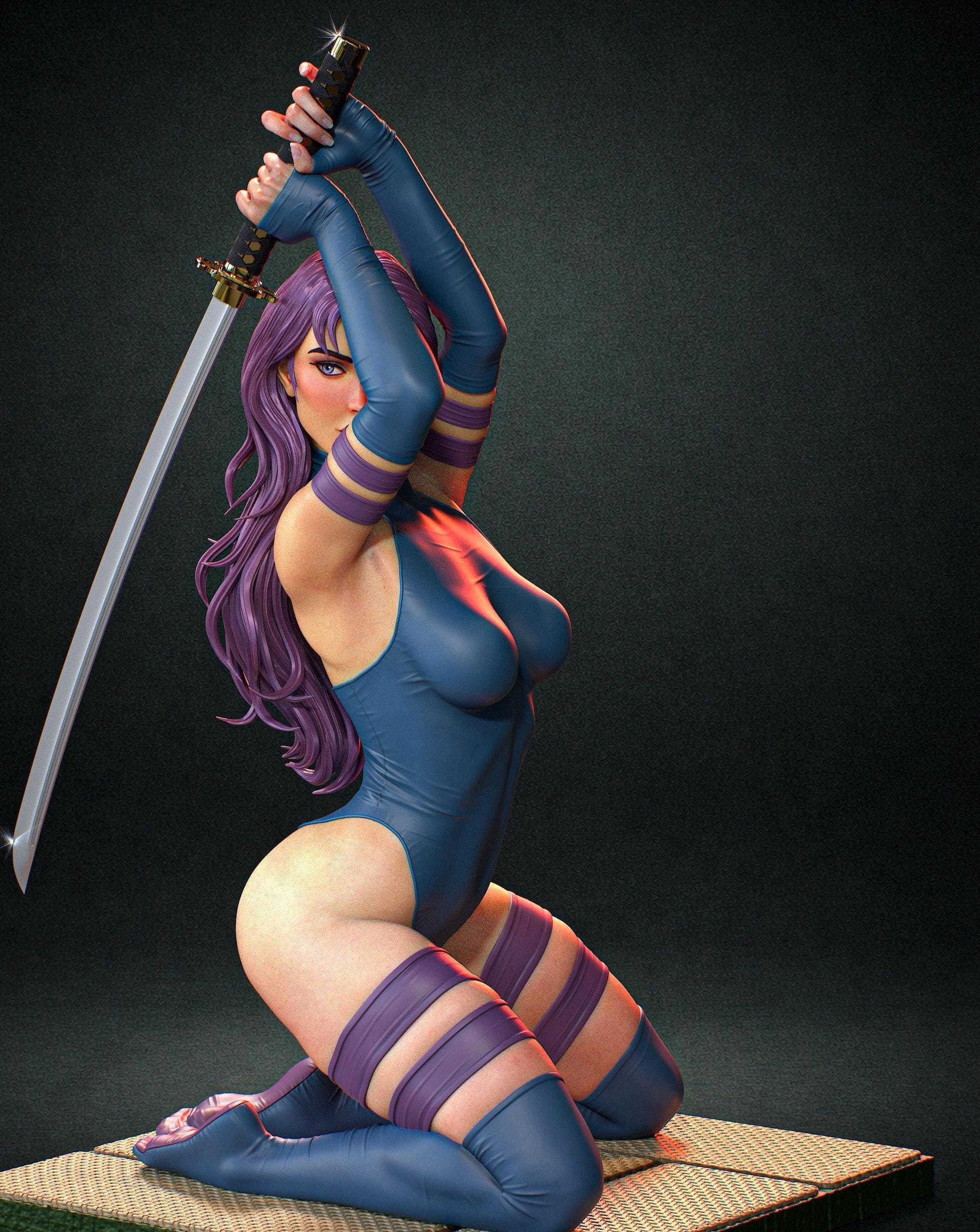 Fierce Katana Warrior – Custom 1/6 or 1/4 Painted Female Figurine