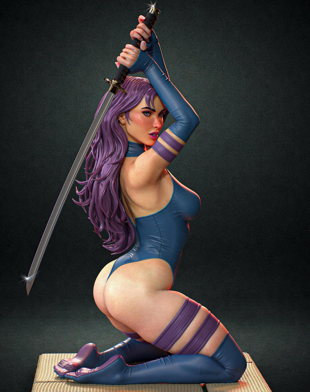 Fierce Katana Warrior – Custom 1/6 or 1/4 Painted Female Figurine