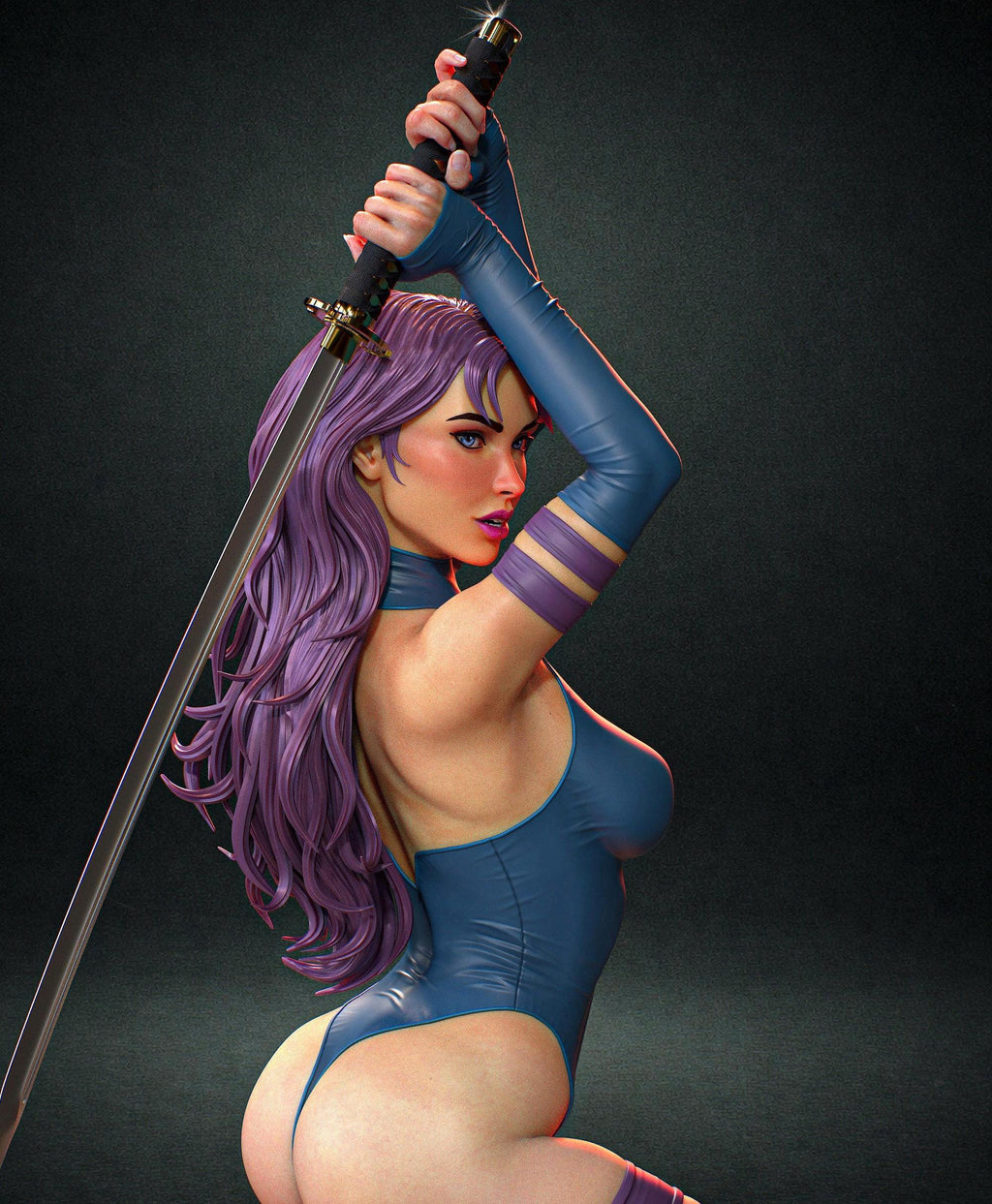 Fierce Katana Warrior – Custom 1/6 or 1/4 Painted Female Figurine
